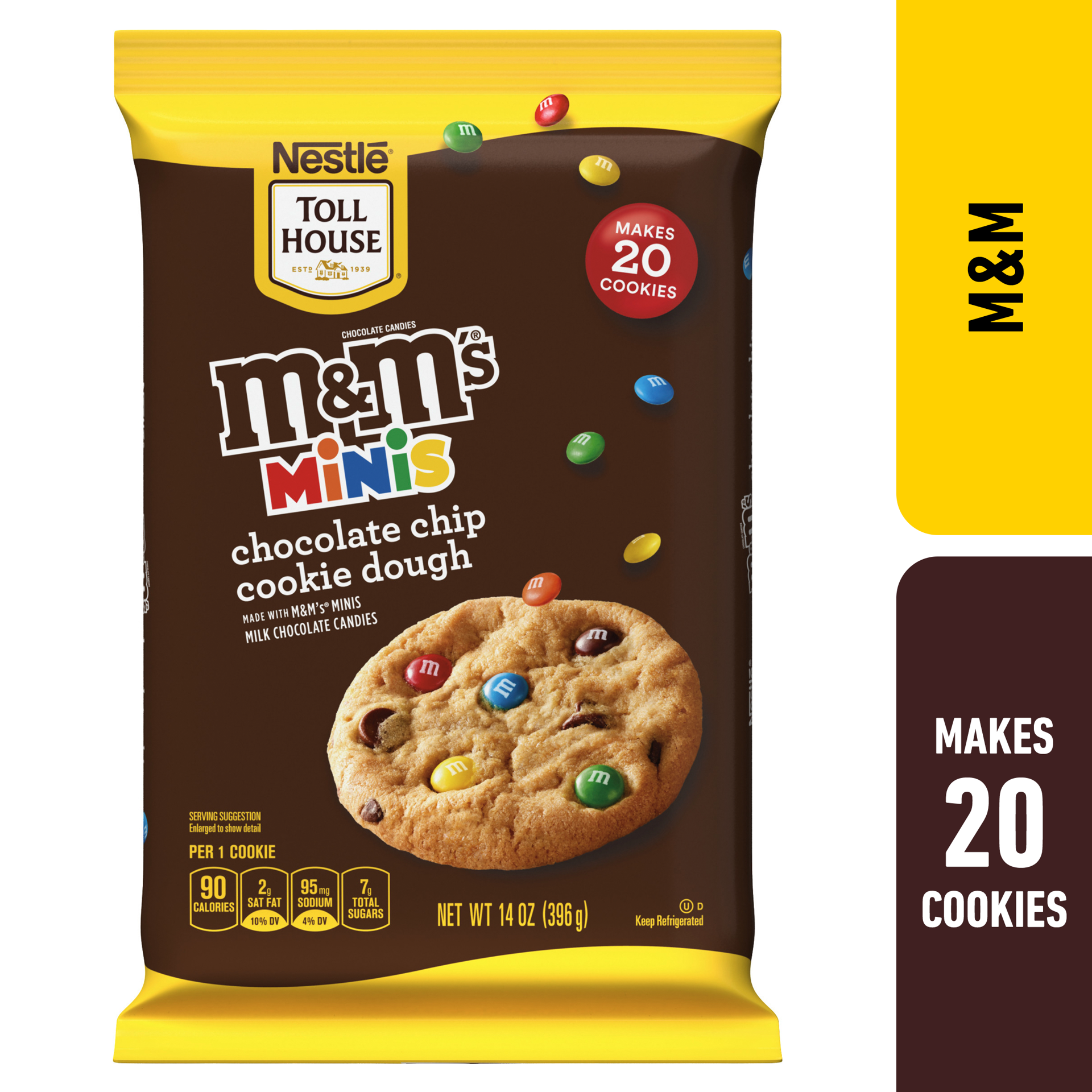 slide 1 of 3, Toll House M&M'S Minis Cookie Dough, 14 oz