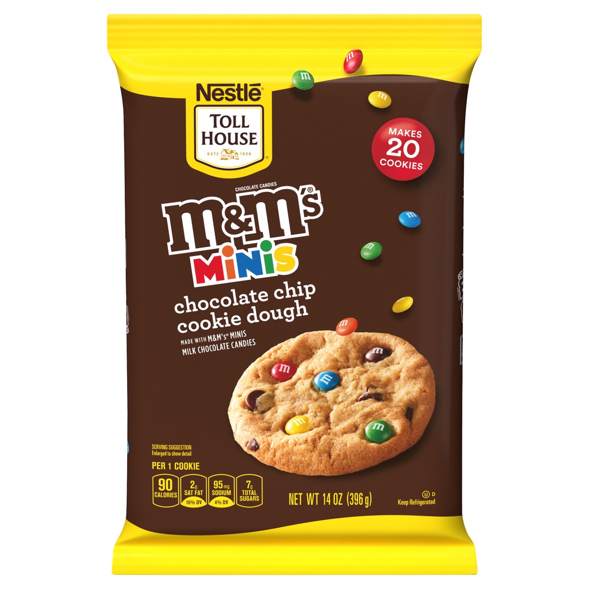 slide 1 of 3, Toll House M&M'S Minis Cookie Dough, 14 oz