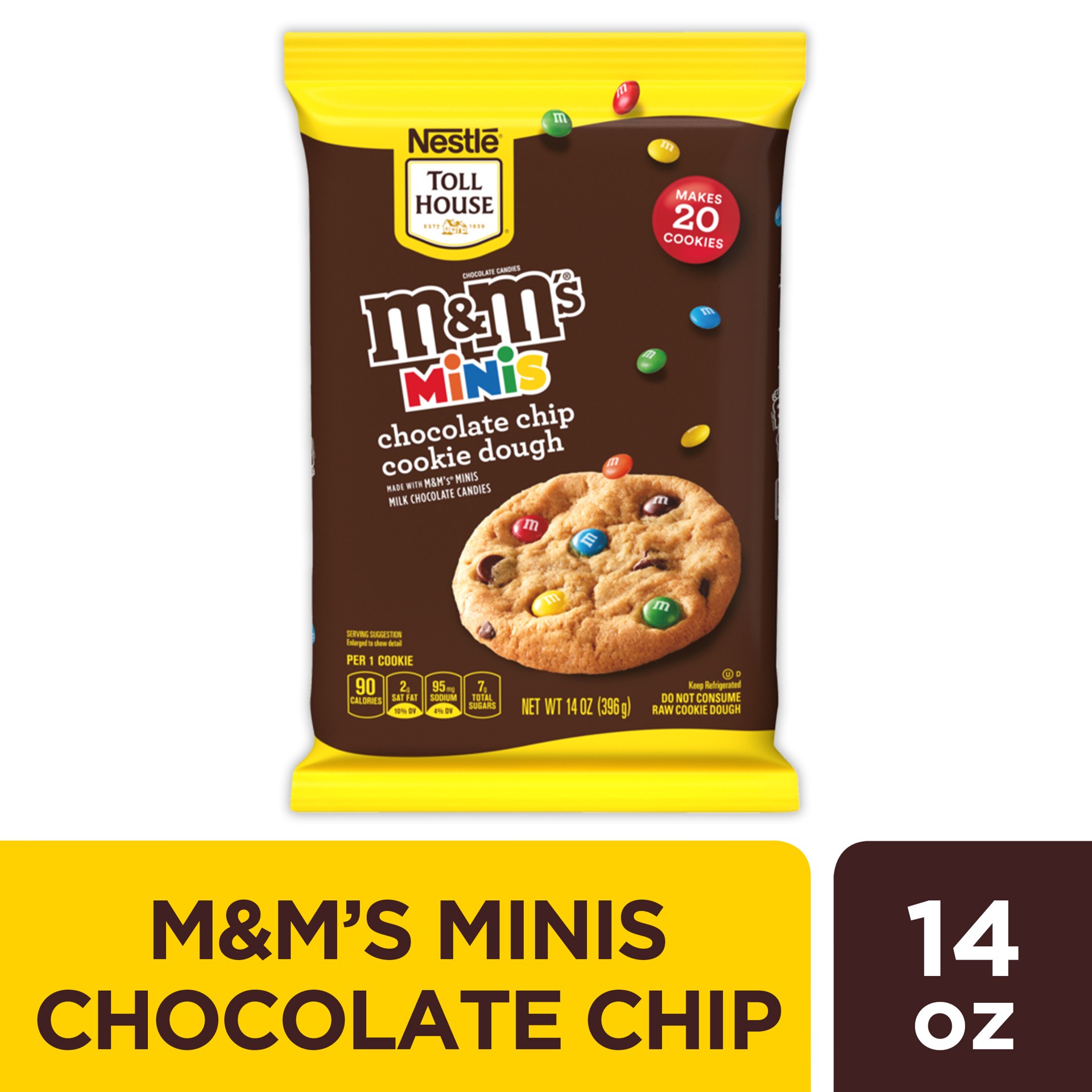 slide 1 of 3, Toll House M&M'S Minis Cookie Dough, 14 oz