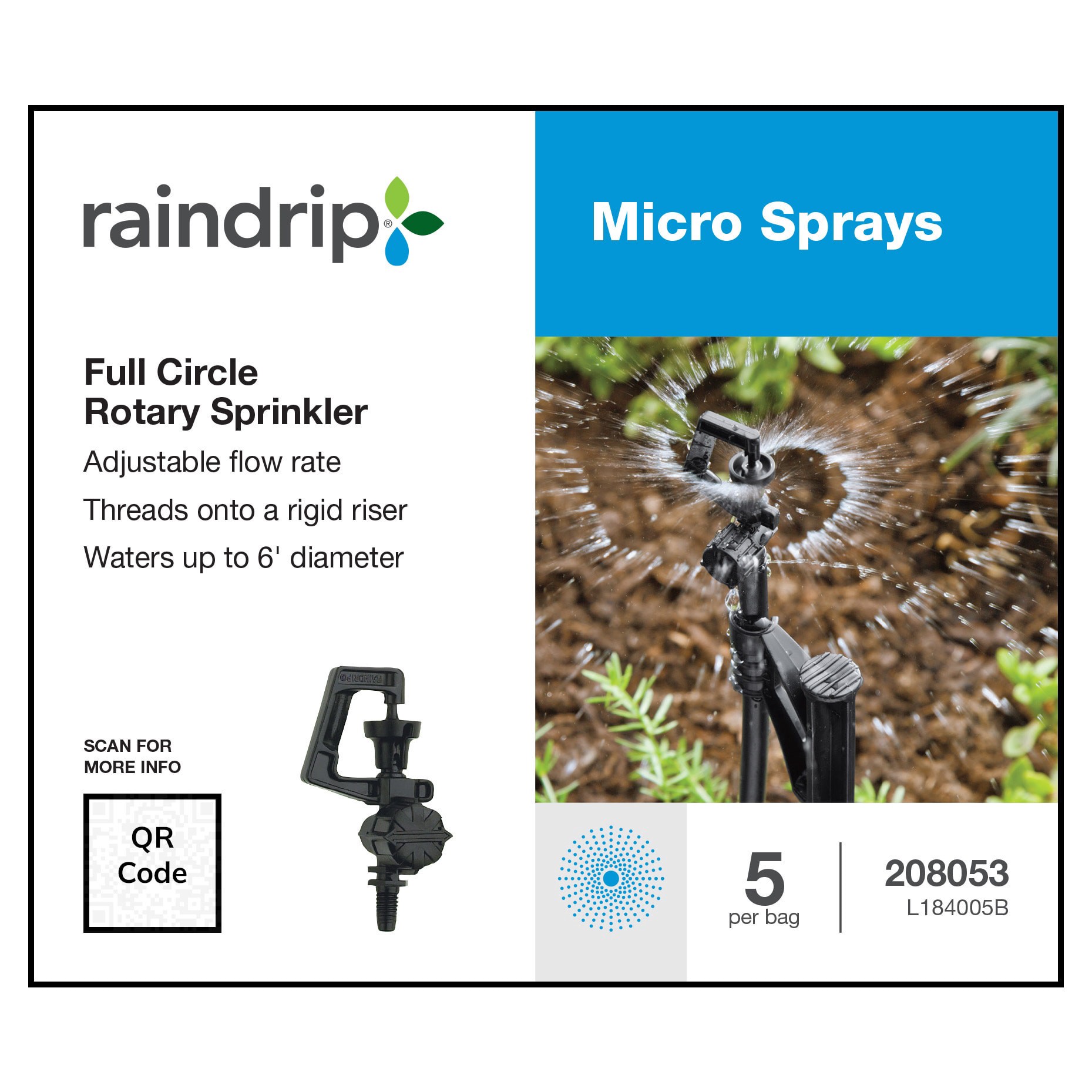 slide 3 of 5, Raindrip 24 GPH Full-circle Drip Irrigation Micro Spray 5 -Pack, 1 ct