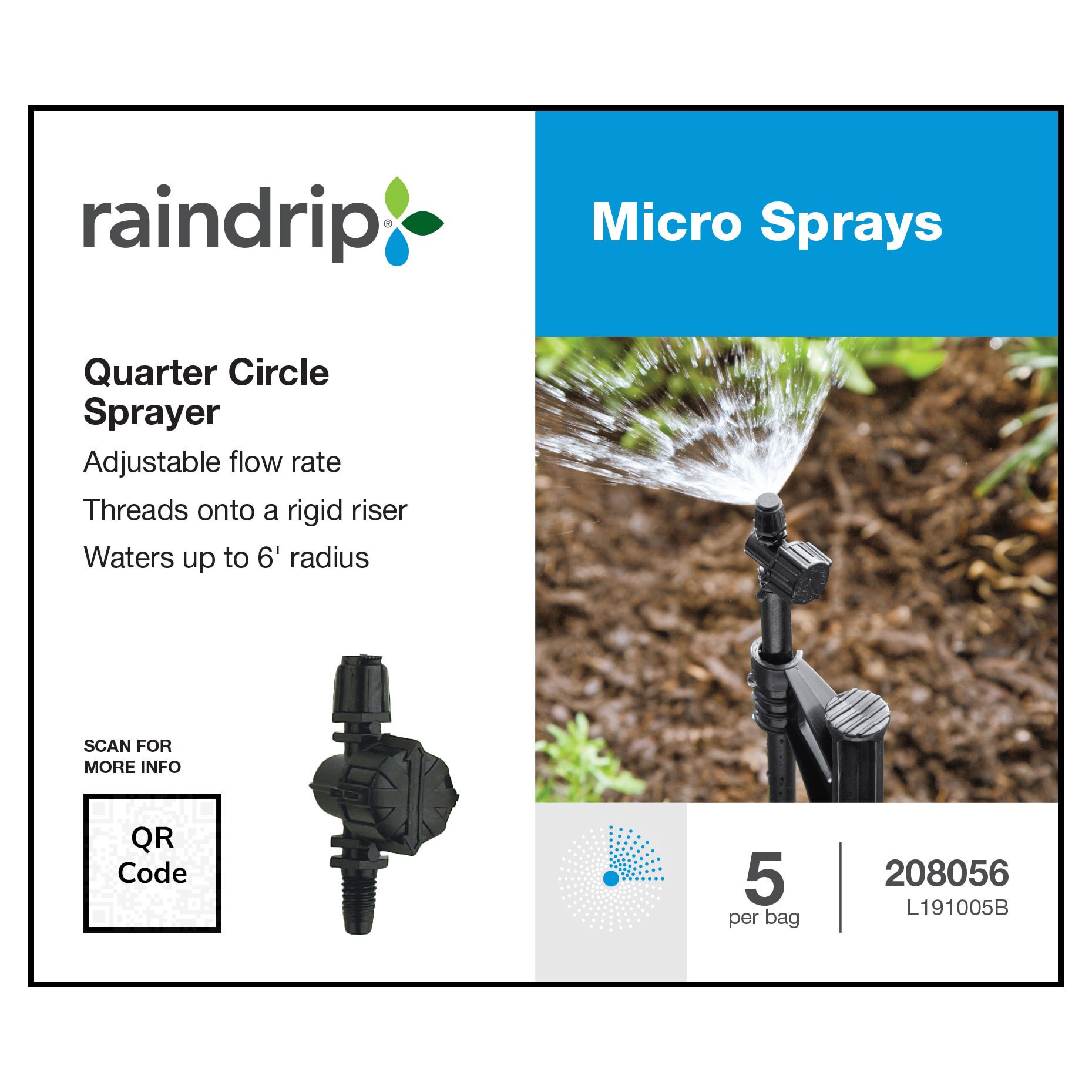 slide 3 of 5, Raindrip 24 GPH Quarter-circle Drip Irrigation Micro Spray 5 -Pack, 1 ct
