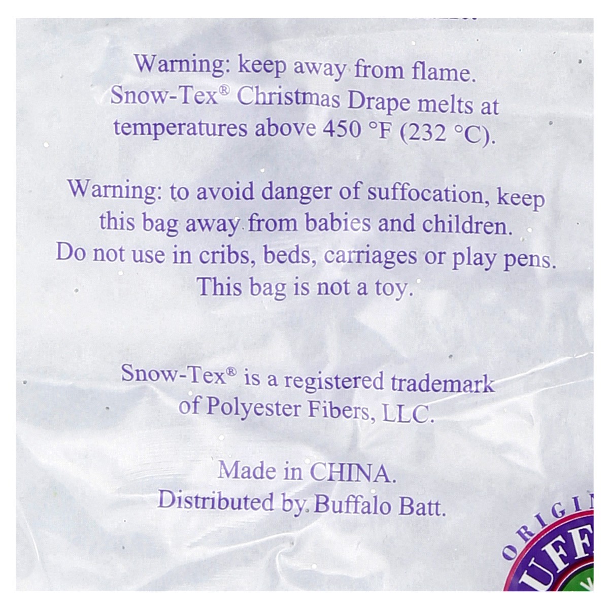 slide 5 of 5, Buffalo Snow Christmas Drape with Silver Glitter, 1 ct