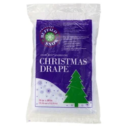 Buffalo Snow Christmas Drape with Silver Glitter