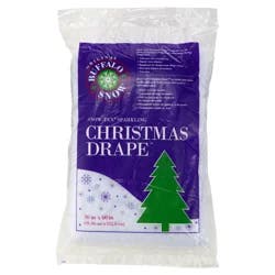 Buffalo Snow Christmas Drape with Silver Glitter