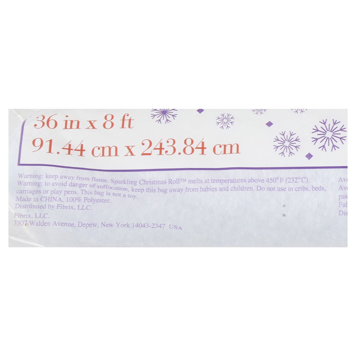 slide 5 of 5, Buffalo Snow Sparkling Christmas Roll Super Size, 36" x 12", 36 in