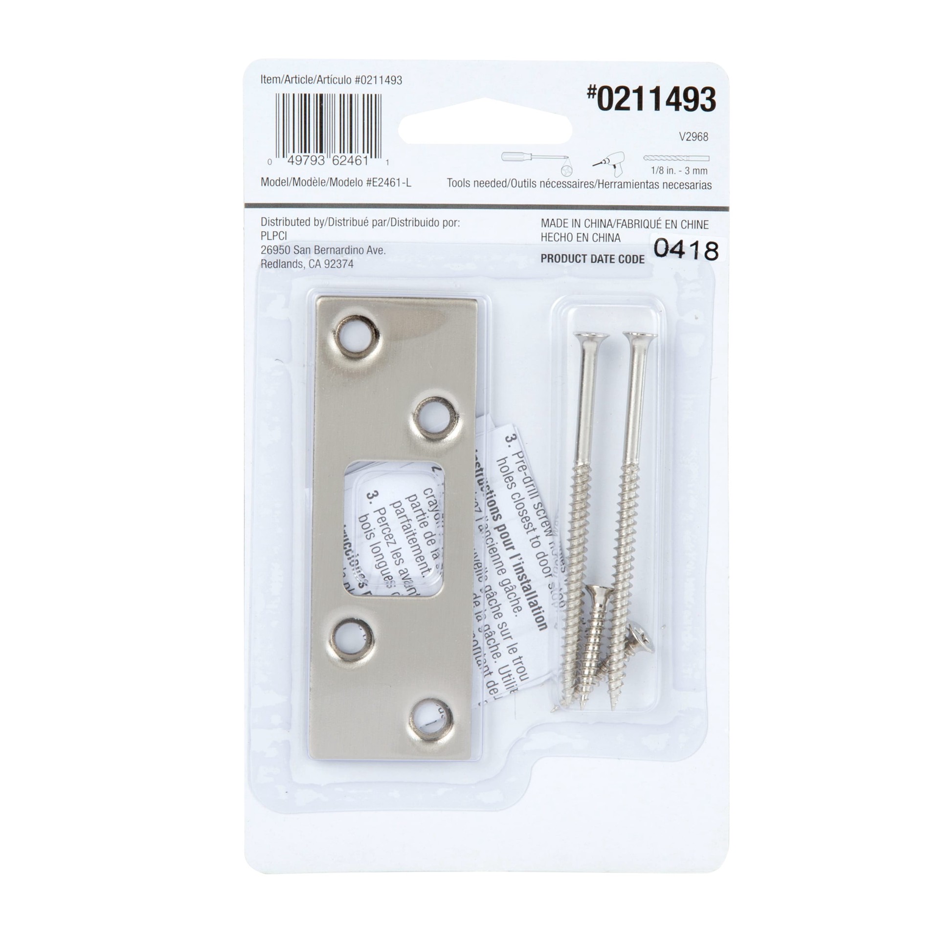 slide 3 of 6, RELIABILT 1-1/4-in W x 3-5/8-in L Satin Full lip strike, 1 ct