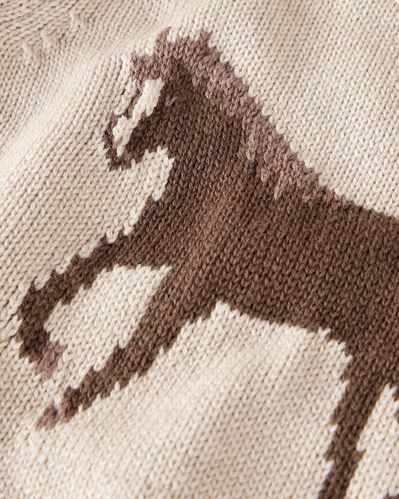slide 2 of 3, Littleplanet Baby Organic Cotton Horse Sweater Knit Oatmeal Brown 3M, 1 ct