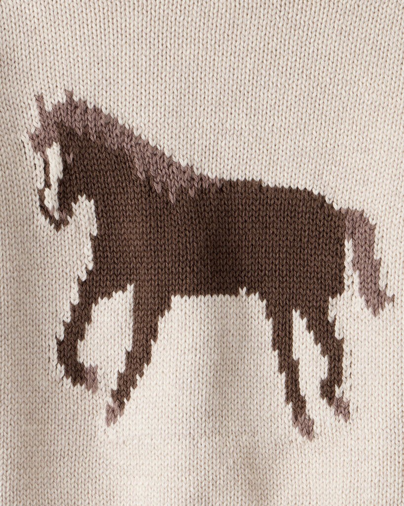 slide 3 of 3, Littleplanet Baby Organic Cotton Horse Sweater Knit Oatmeal Brown 3M, 1 ct