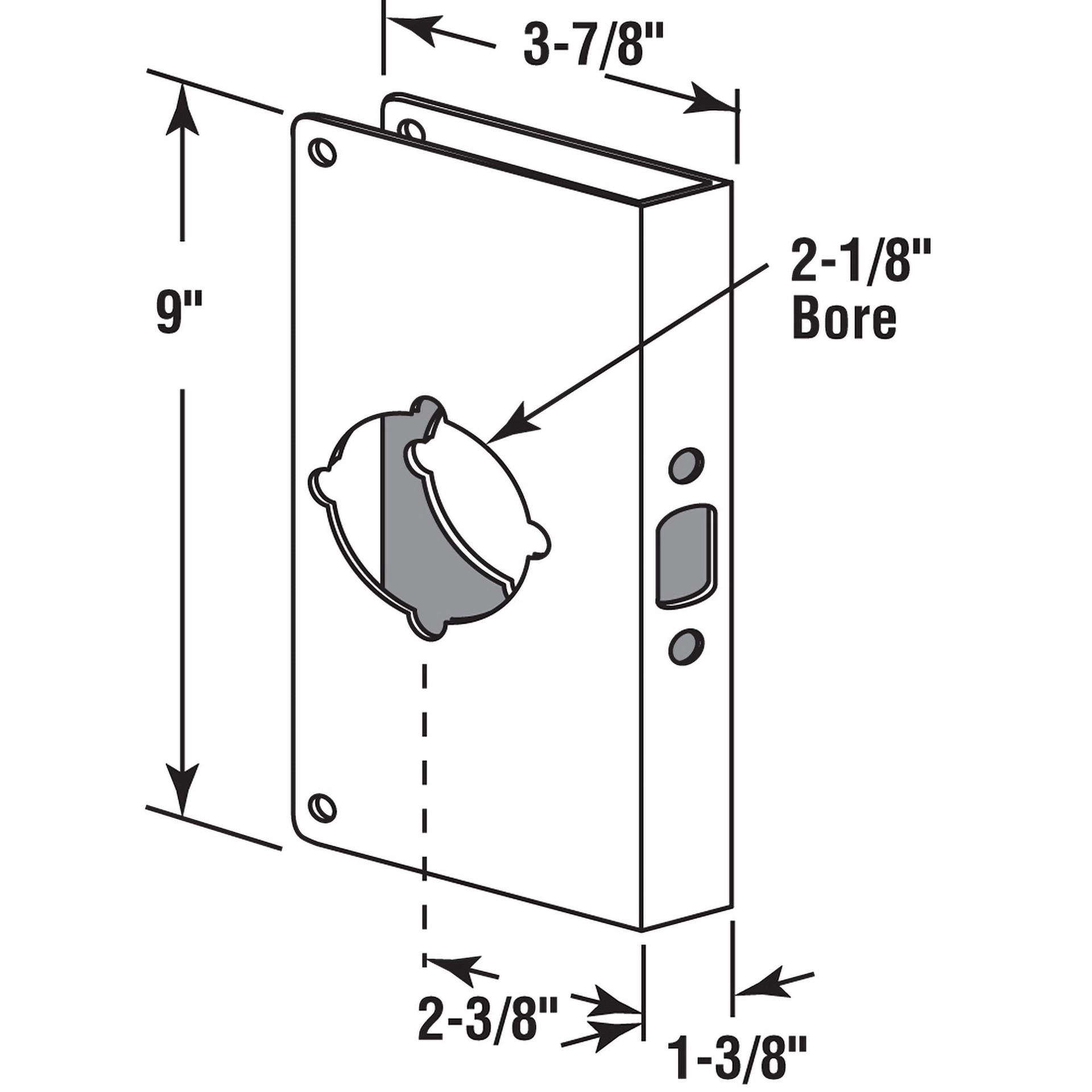 slide 2 of 6, Gatehouse 3-7/8-in W x 5-3/4-in H Polished Door Reinforcer Reinforcing plate, 1 ct
