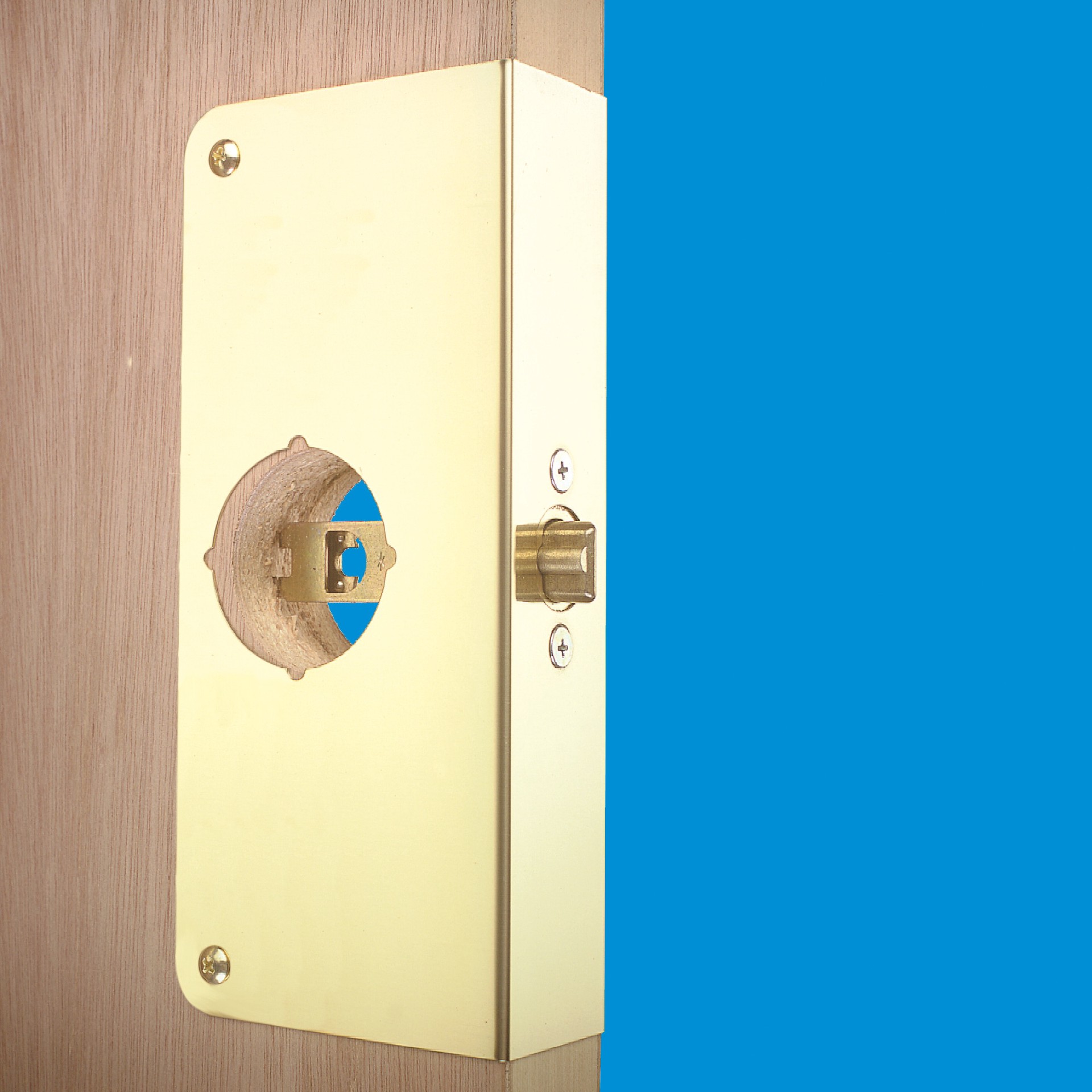 slide 6 of 6, Gatehouse 3-7/8-in W x 5-3/4-in H Polished Door Reinforcer Reinforcing plate, 1 ct