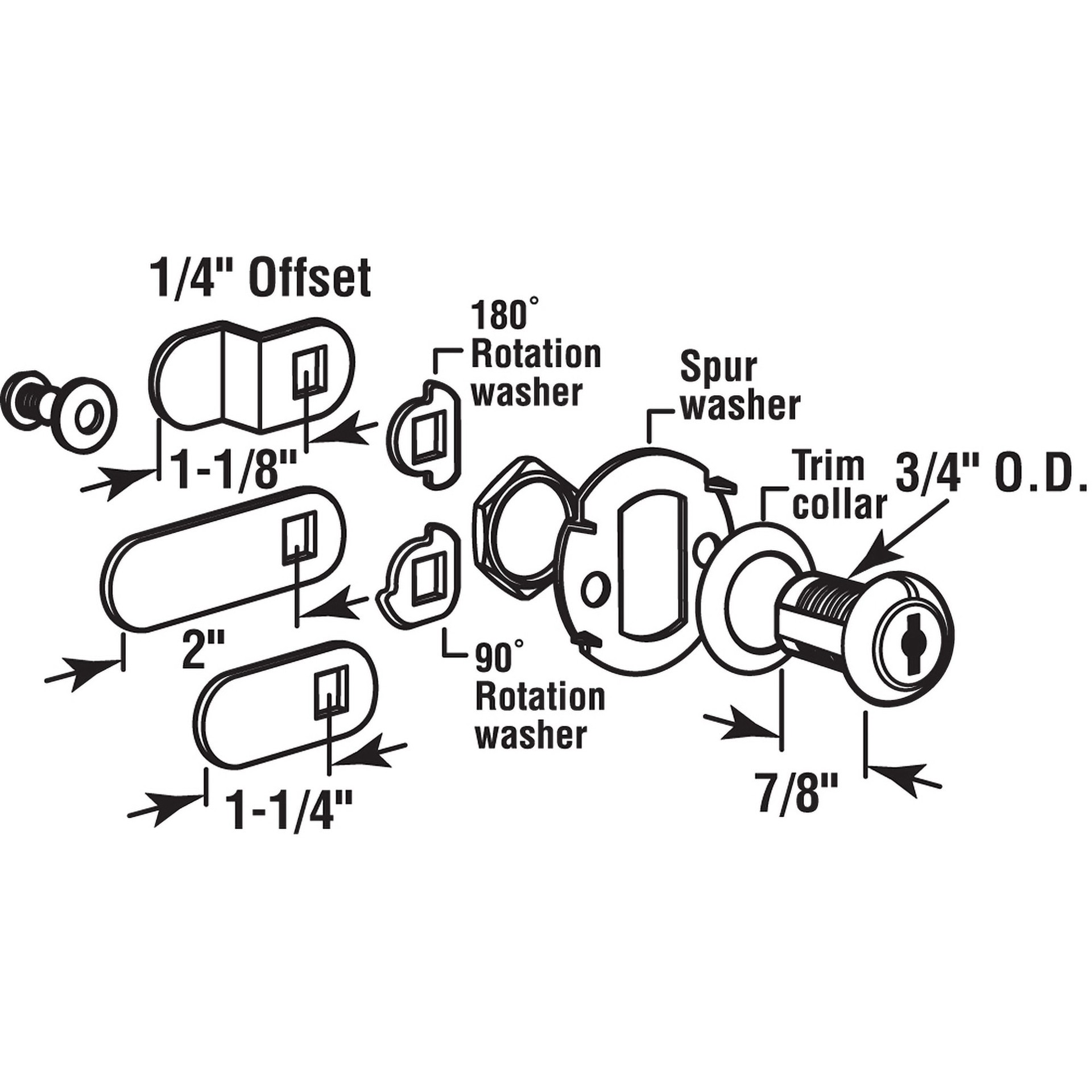 slide 2 of 5, RELIABILT Chrome Steel Cabinet/Drawer lock, 1 ct