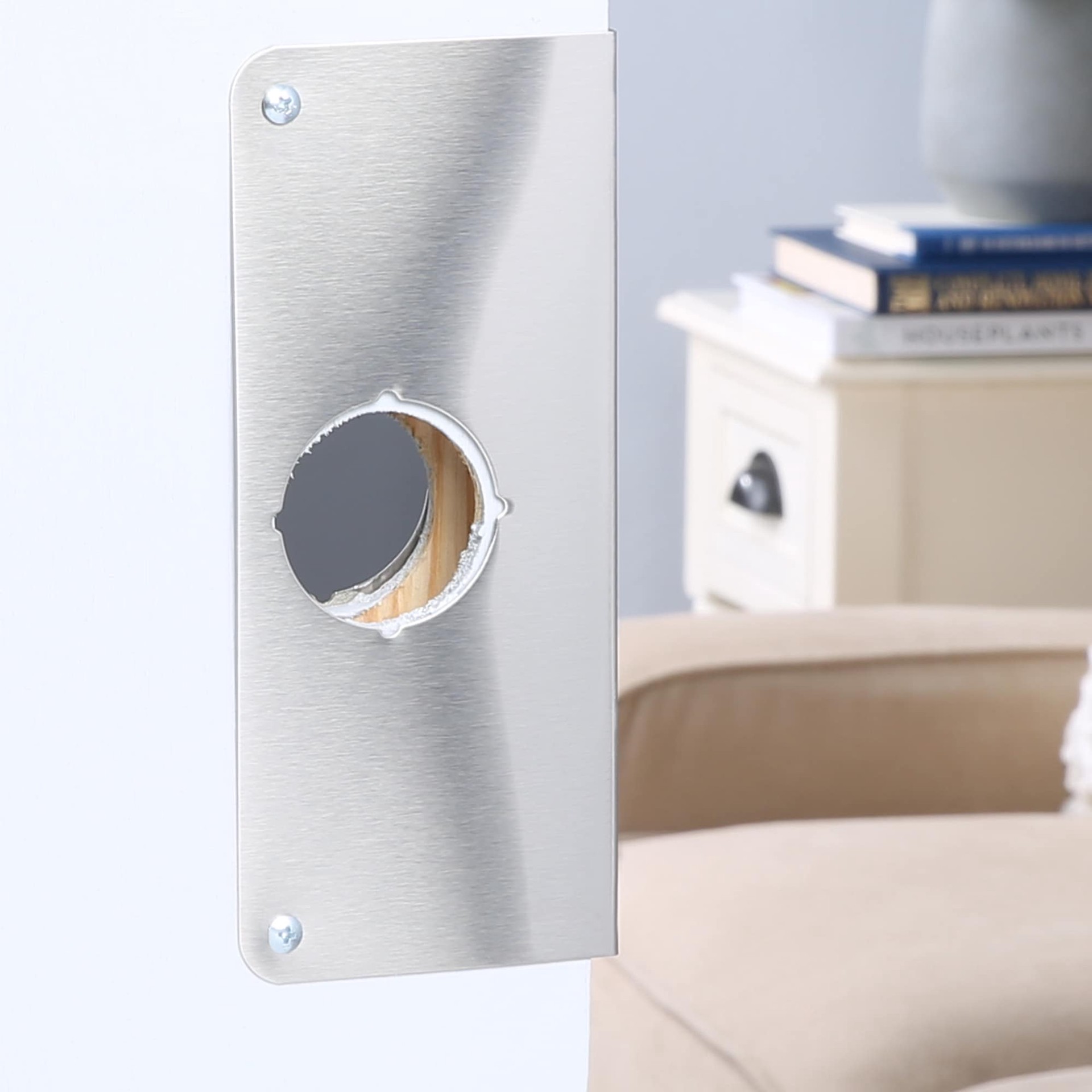 slide 2 of 6, RELIABILT 3-7/8-in W x 9-in H Satin Door Reinforcer Reinforcing mount, 1 ct