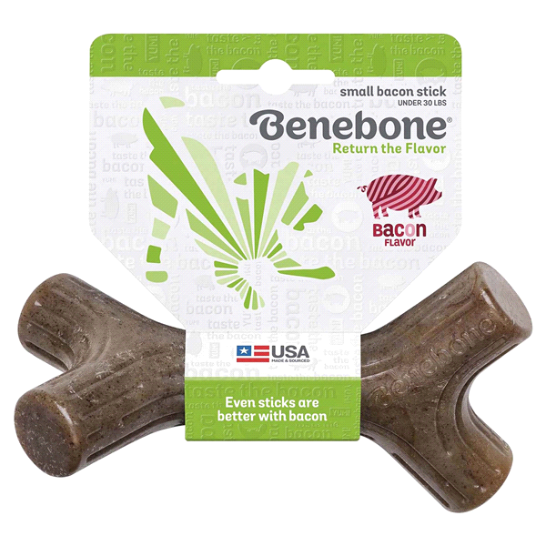 slide 1 of 1, Benebone Bacon Stick Dog Chew Toy, Small, 1 ct