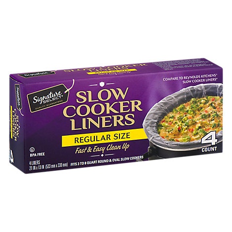 slide 1 of 1, Signature Select Slow Cook Liners Regular Size, 4 ct