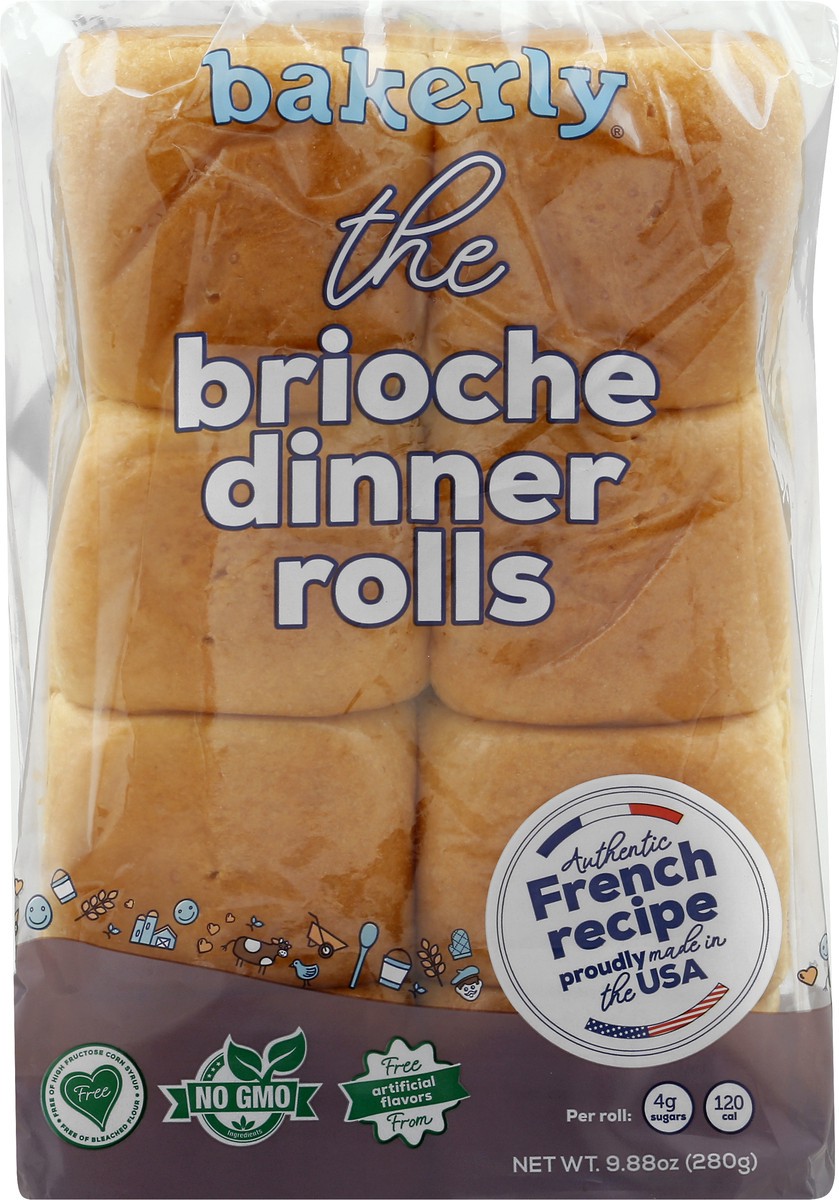 slide 4 of 13, bakerly Brioche Dinner Rolls, 9.88 oz