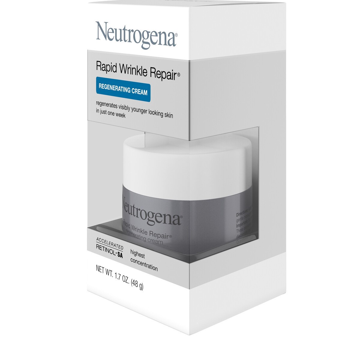 slide 2 of 7, Neutrogena Rapid Wrinkle Repair Retinol Face Moisturizer, Daily Anti-Aging Face Cream with Retinol & Hyaluronic Acid to Fight Fine Lines, Wrinkles, & Dark Spots, 1.7 oz, 1.7 oz