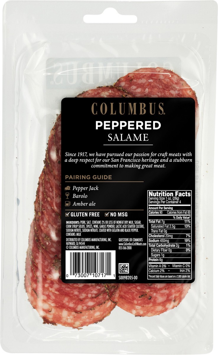 slide 2 of 10, Columbus Sliced Peppered Salame, 4 oz