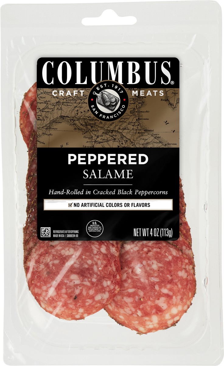 slide 3 of 10, Columbus Sliced Peppered Salame, 4 oz