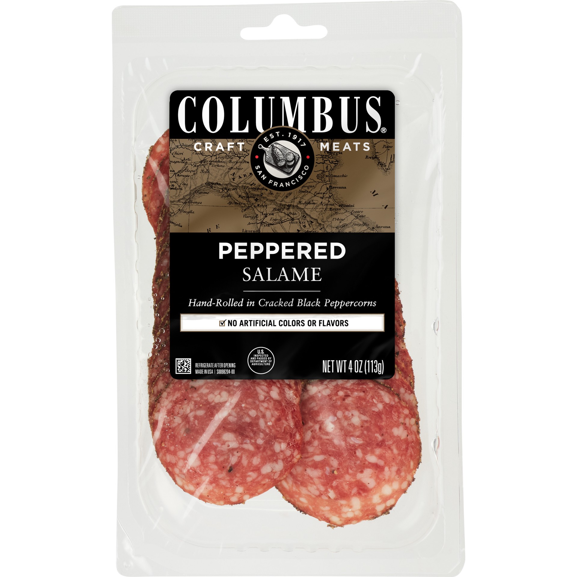 slide 1 of 1, Columbus Peppered Salame, 4 oz, 4 oz