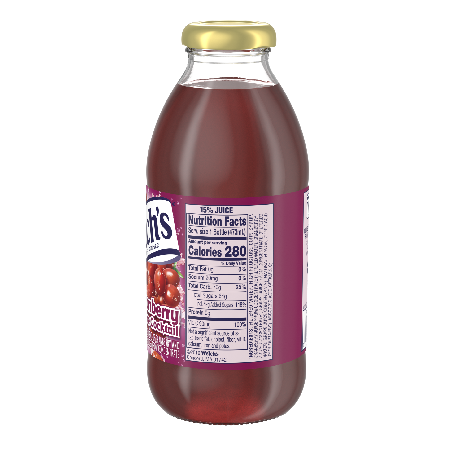 slide 4 of 4, Welch's Cranberry Juice Cocktail, 16 fl oz On-the-Go Bottle, 16 fl oz