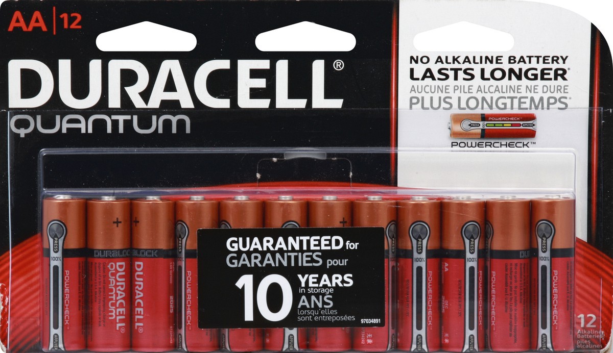 slide 2 of 6, Duracell Quantum AA Alkaline Batteries, 12 ct