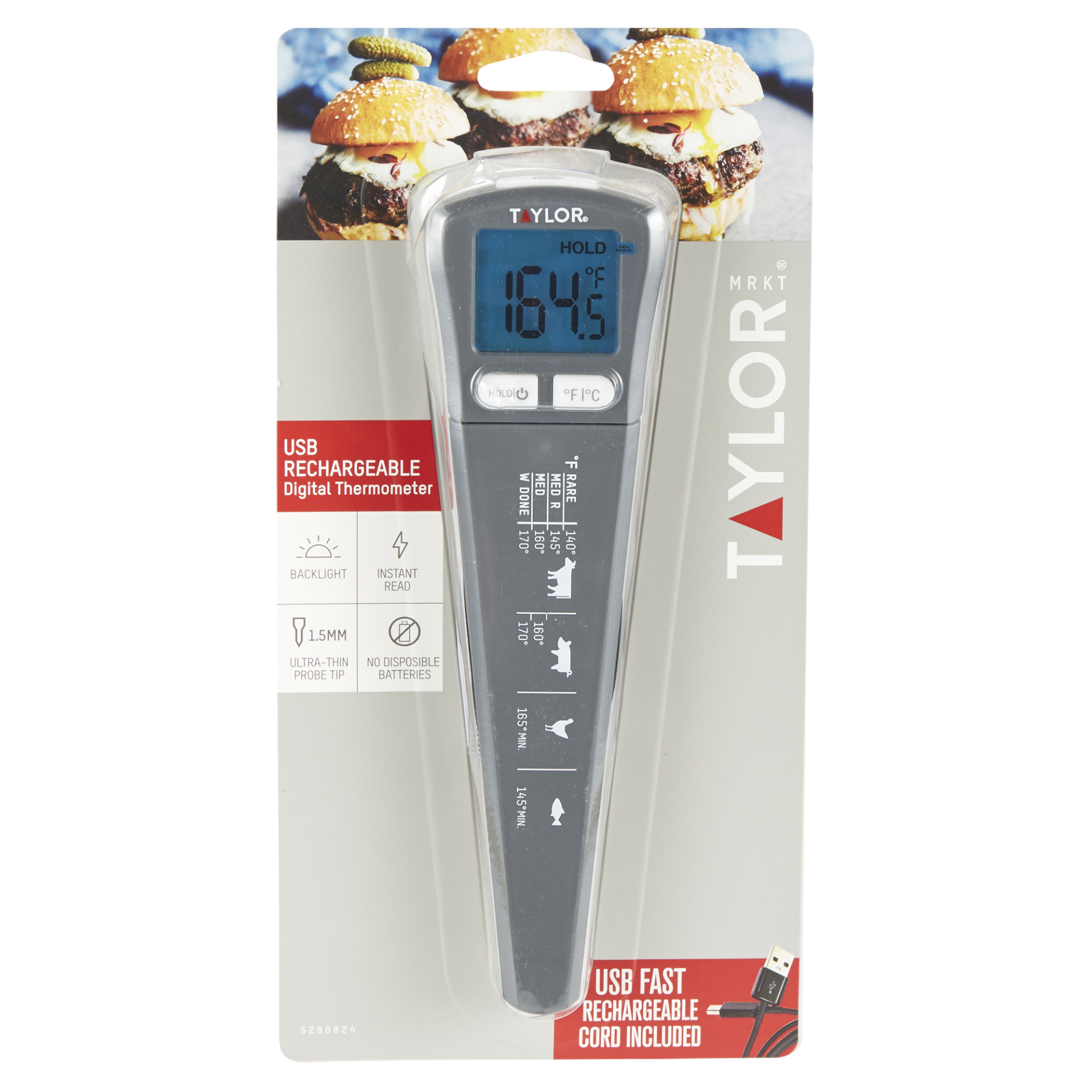 Taylor USB Rechargeable Digital Thermometer - 1 Each