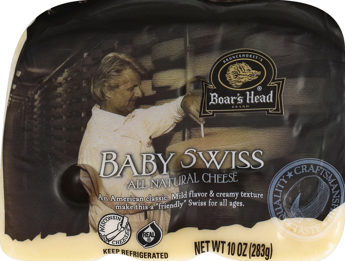 slide 4 of 4, Boar's Head Baby Swiss Cheese, 10 oz