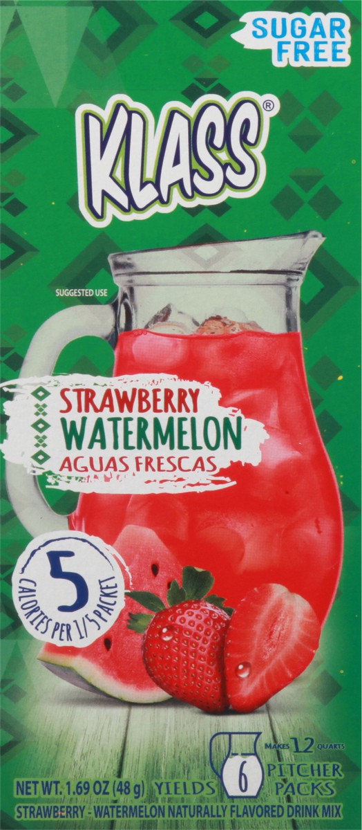 slide 3 of 14, Klass Aguas Frescas Sugar Free Strawberry Watermelon Drink Mix 6 Pitcher Packs, 6 ct