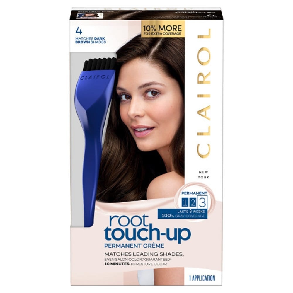 slide 1 of 5, Clairol Root Touch-Up Permanent Hair Color, 4 Dark Brown, 1 ct