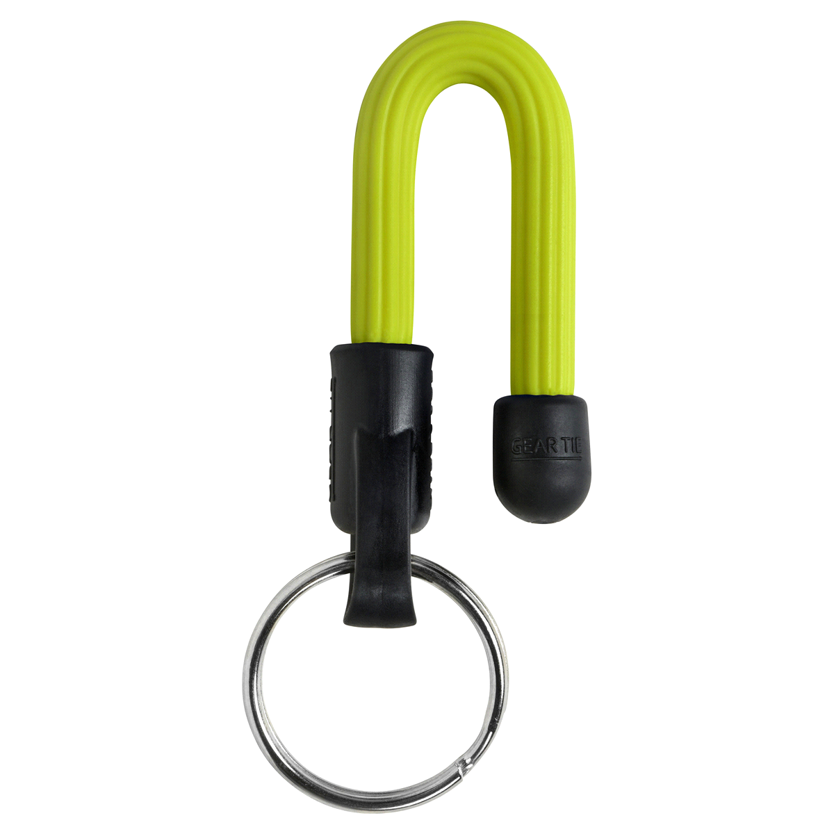 slide 3 of 3, Gear Tie Key Ring - Neon Yellow, 1 ct