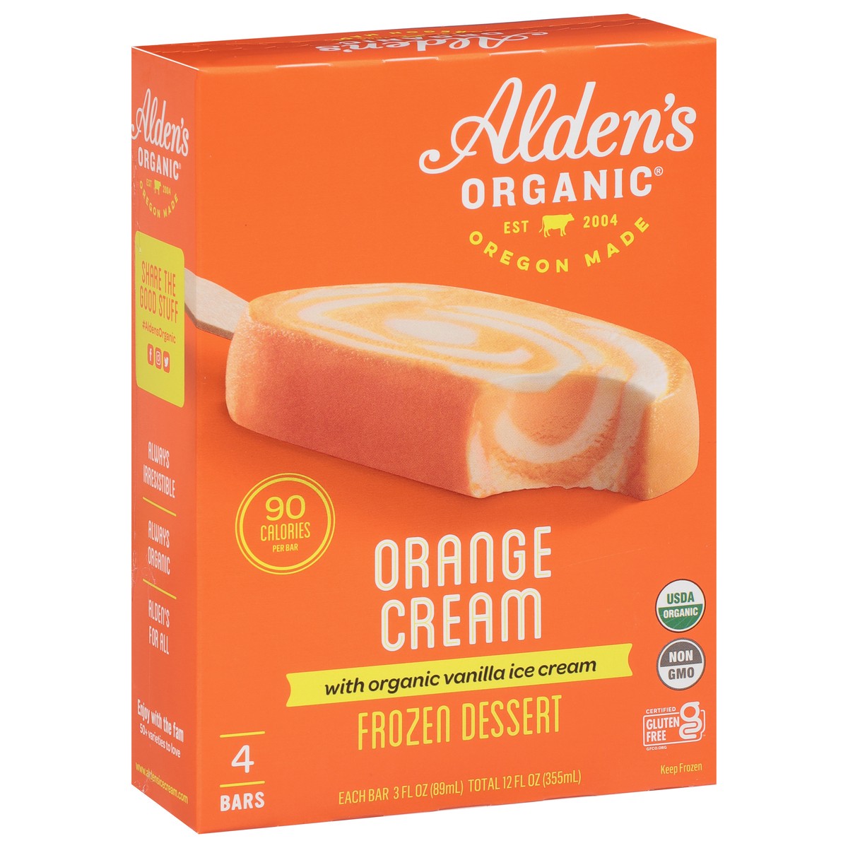 slide 4 of 11, Aldens Organic Organic Orange Cream Bars, 12 fl oz