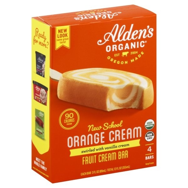 slide 1 of 1, Alden's Organic Orange Cream Bar, 4 ct