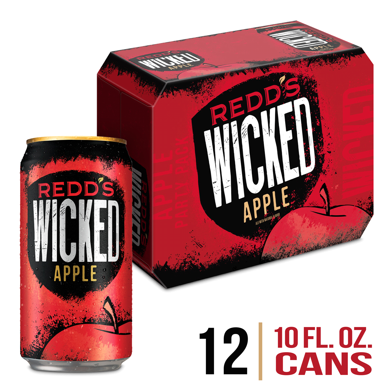 slide 1 of 3, Redd's Wicked Apple There's Wicked Within. Born from the seed of Redd's, Wicked is the refreshingly hard ale that is brewed with bold fruit flavor. At 8% ABV, Wicked turns up the dial on real fruit flavor for an intensity that starts strong and finishes smooth for ultimate r, 240 oz