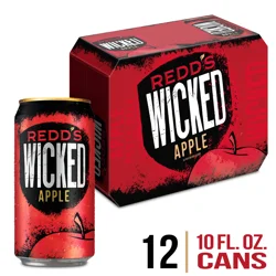 Redd's Wicked Apple There's Wicked Within. Born from the seed of Redd's, Wicked is the refreshingly hard ale that is brewed with bold fruit flavor. At 8% ABV, Wicked turns up the dial on real fruit flavor for an intensity that starts strong and finishes smooth for ultimate r