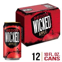Redd's Wicked Apple There's Wicked Within. Born from the seed of Redd's, Wicked is the refreshingly hard ale that is brewed with bold fruit flavor. At 8% ABV, Wicked turns up the dial on real fruit flavor for an intensity that starts strong and finishes smooth for ultimate r