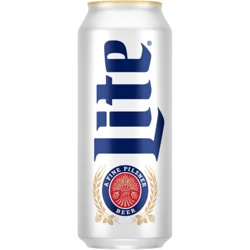 Miller Lite American Light Lager Beer, 4.2% ABV, 24-oz beer can