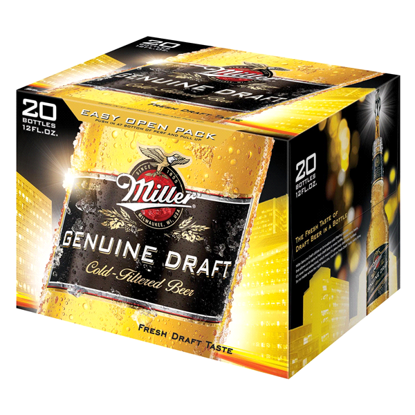 slide 4 of 5, Miller Genuine Draft Lager, 20 ct; 12 fl oz