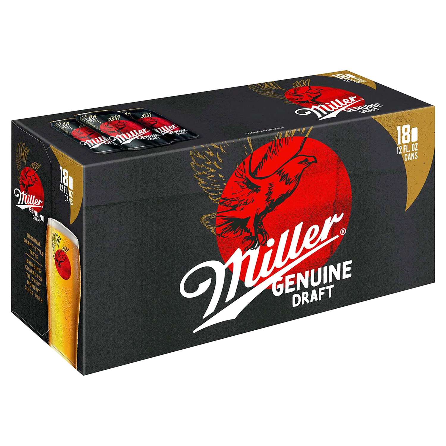 slide 1 of 6, Miller Genuine Draft, 18 pk, 12 oz cans, 4.6% ABV, 18 ct; 12 oz