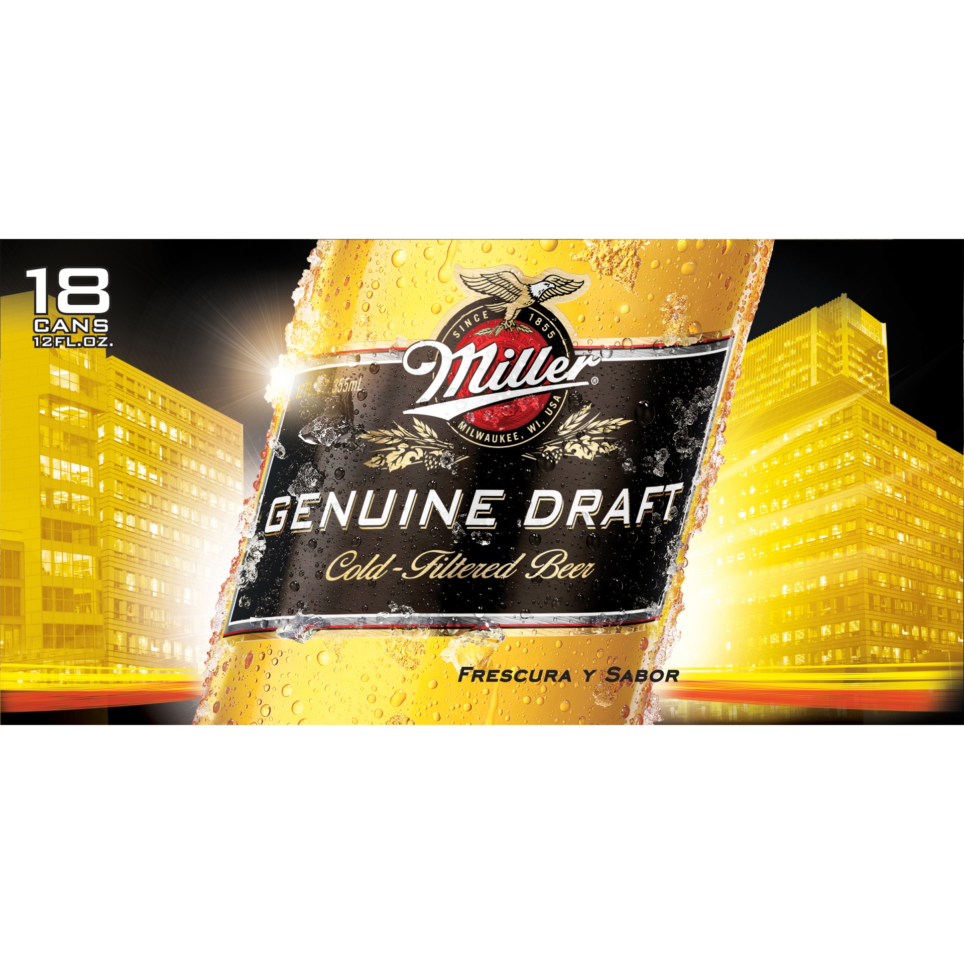 slide 5 of 6, Miller Genuine Draft, 18 pk, 12 oz cans, 4.6% ABV, 18 ct; 12 oz