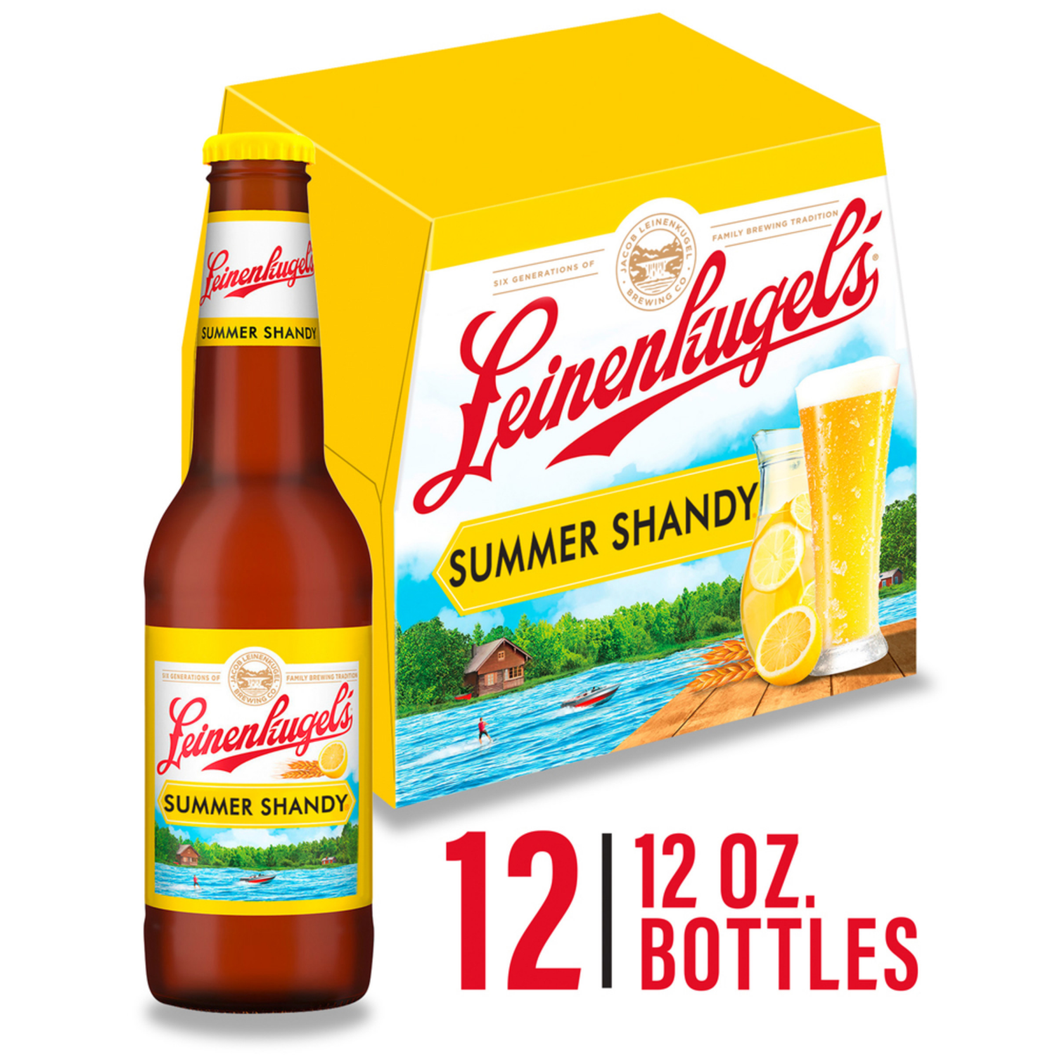 slide 1 of 5, Leinenkugel's Summer Shandy Craft Beer, 4.2% ABV, 12-pack, 12-oz beer bottles, 12 ct