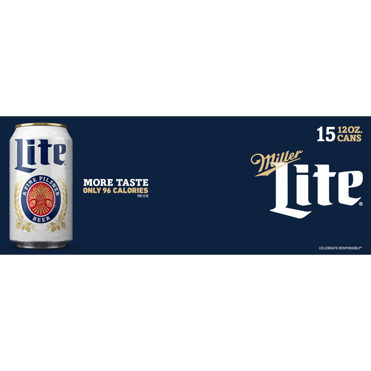 slide 5 of 5, Miller Lite American Light Lager Beer, 4.2% ABV, 15-pack, 12-oz beer cans, 15 oz