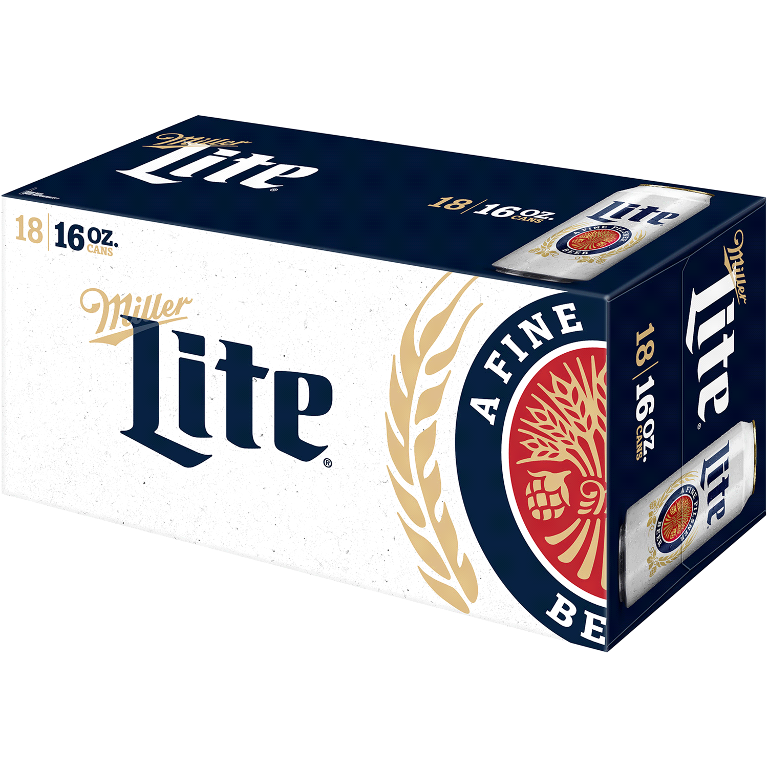 slide 5 of 5, Miller Lite American Light Lager Beer, 4.2% ABV, 18-pack, 16-oz beer cans, 18 ct; 16 oz
