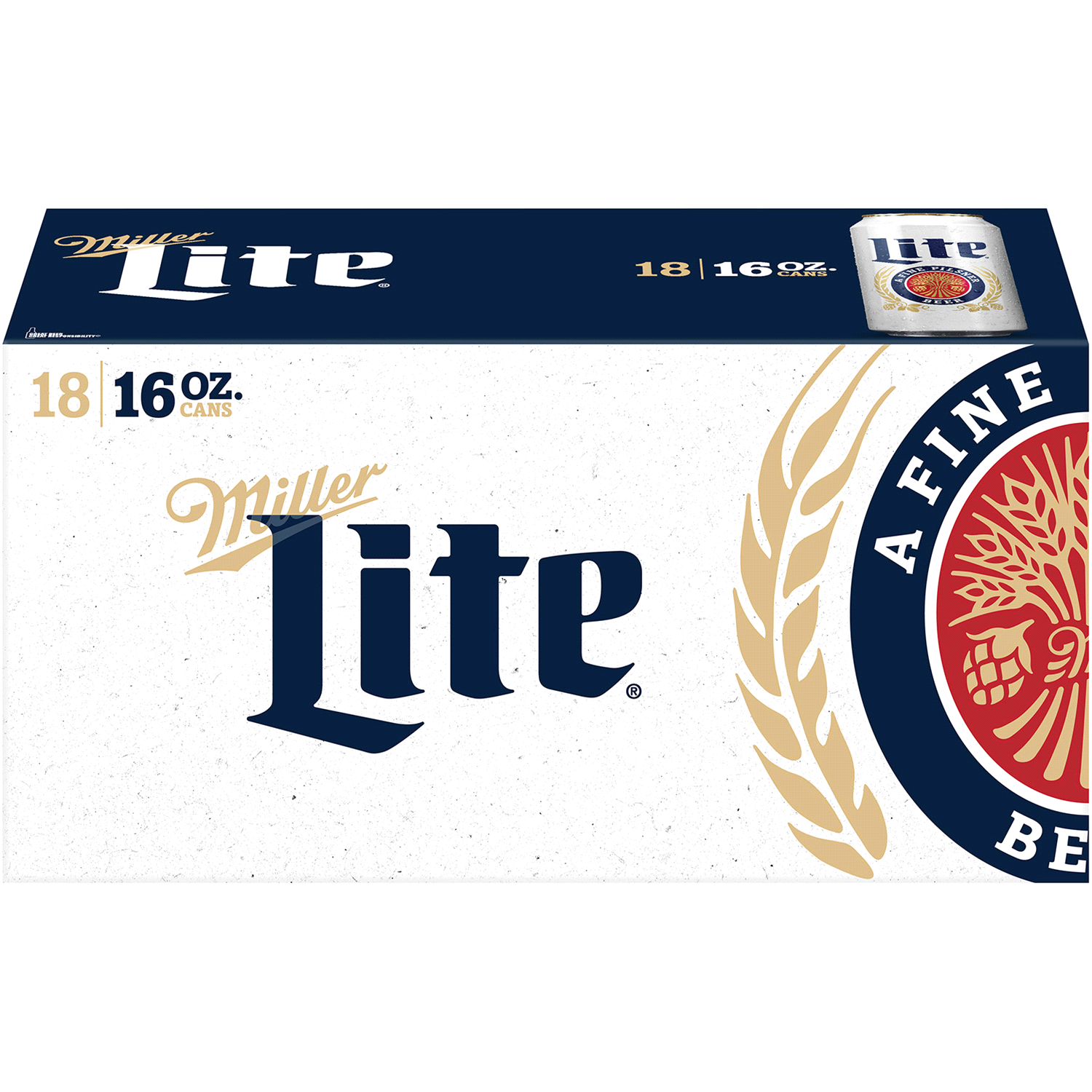 slide 1 of 5, Miller Lite American Light Lager Beer, 4.2% ABV, 18-pack, 16-oz beer cans, 18 ct; 16 oz