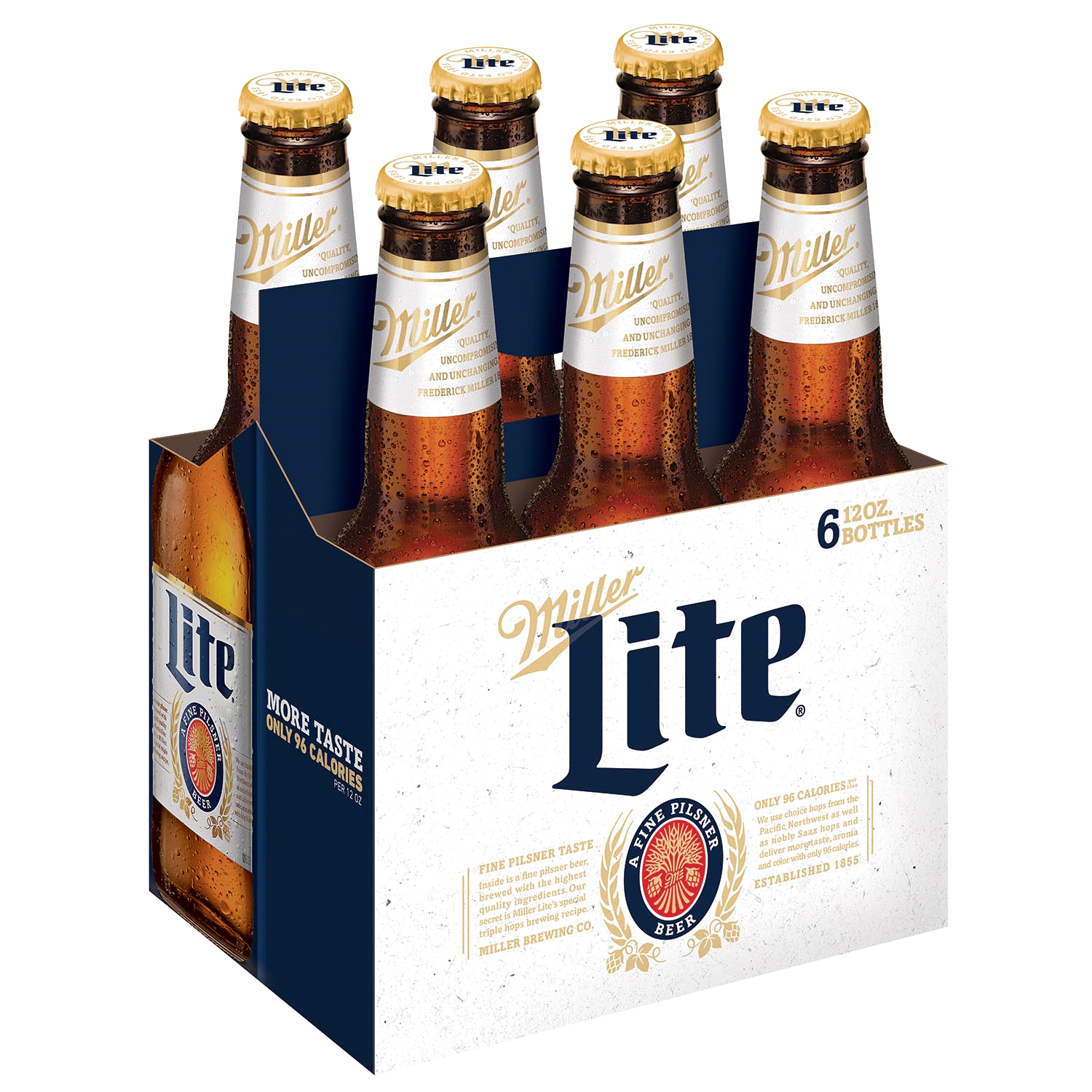 slide 2 of 5, Miller Lite American Pilsner Light Lager Beer, 4.2% ABV, 6-pack, 12-oz. beer bottles, 6 oz