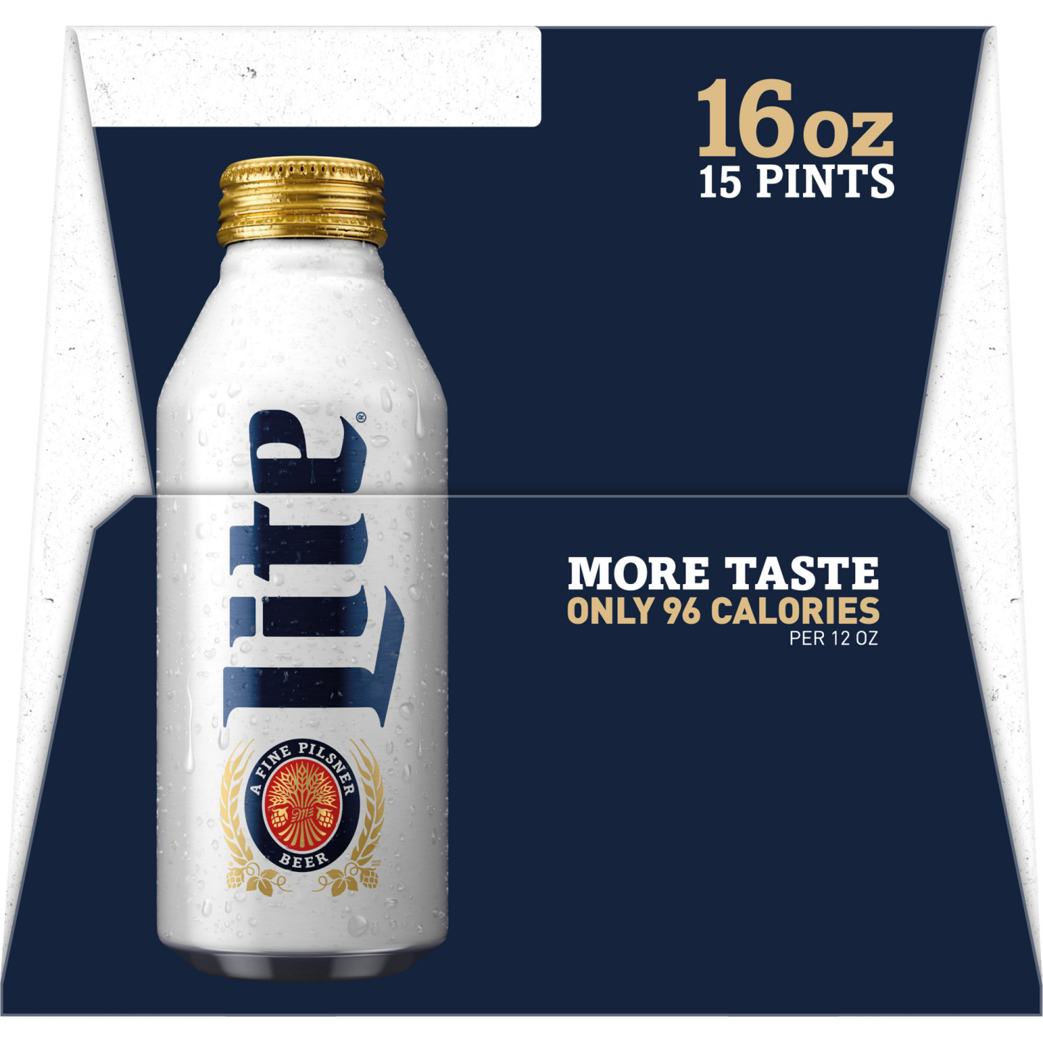 slide 2 of 5, Miller Lite American Pilsner Light Lager Beer, 4.2% ABV, 15-pack, 16-oz. beer bottles, 15 oz
