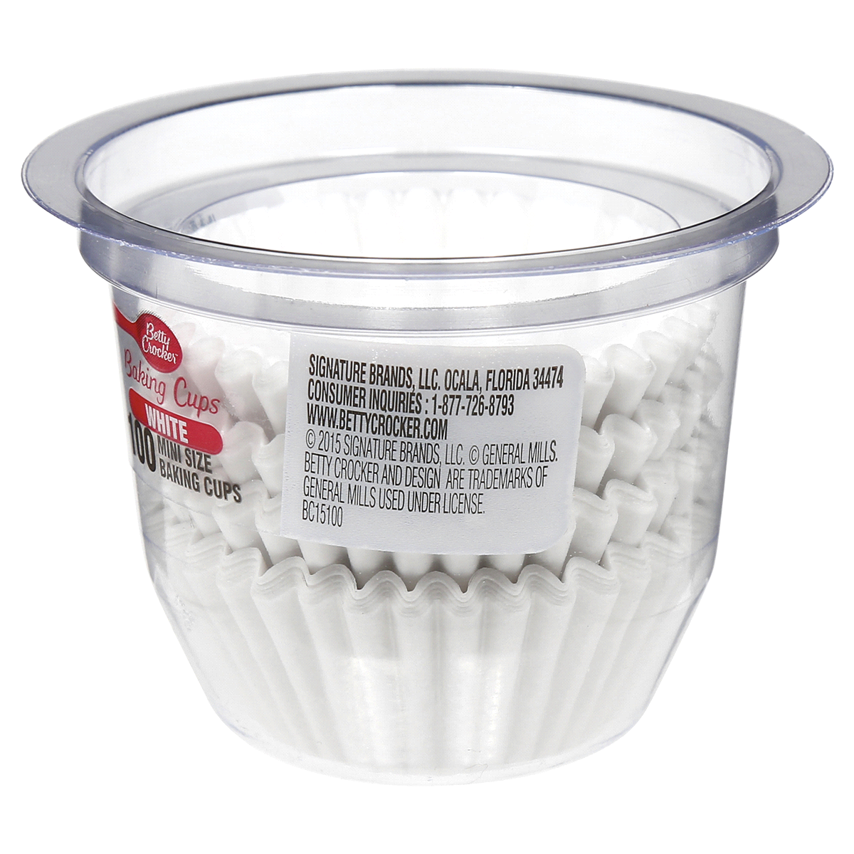 slide 3 of 3, Betty Crocker Mini Size Baking Cups White, 100 ct