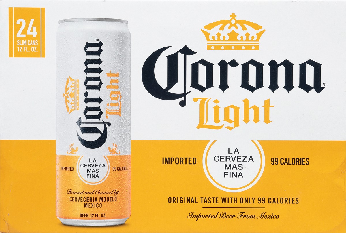 slide 6 of 10, Corona Light Mexican Lager Import Light Beer, 24 pk 12 fl oz Cans, 4.0% ABV, 288 fl oz