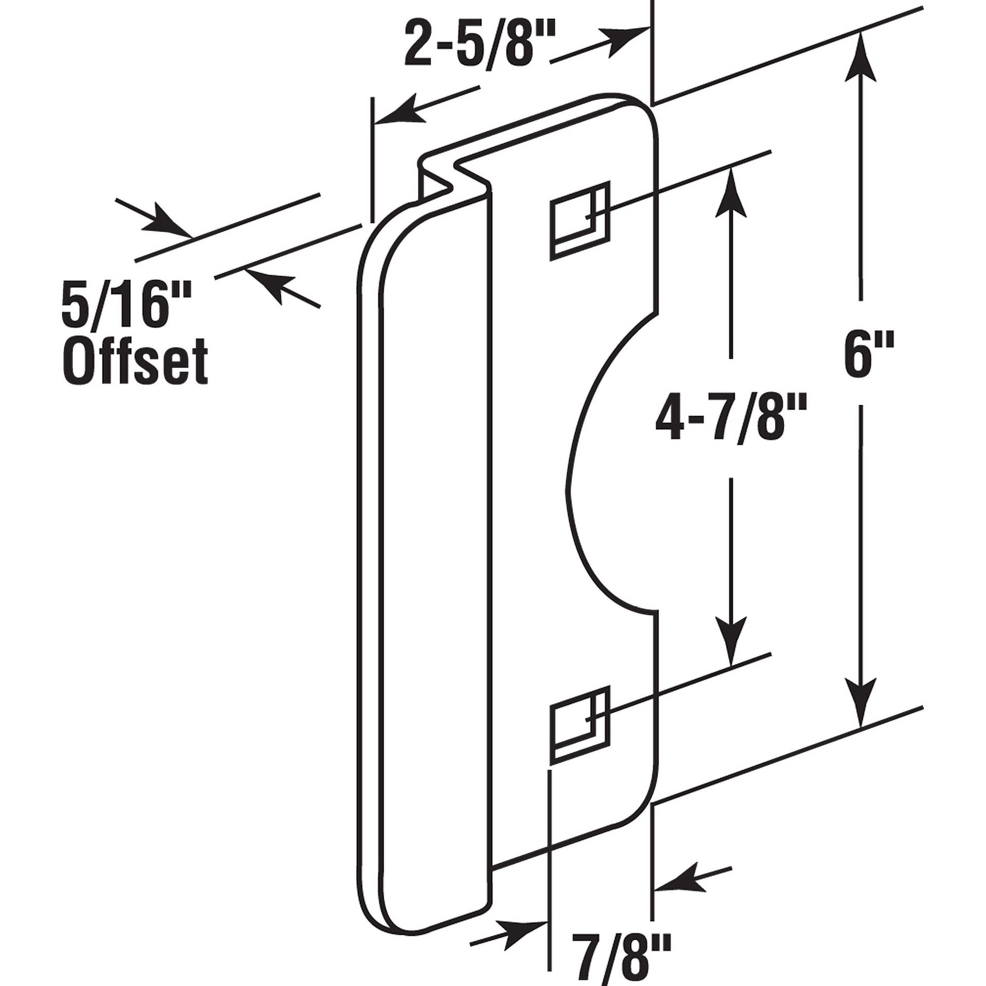 slide 2 of 6, Gatehouse 6 In. Gray-painted Steel Latch Shield with 5/16 In. Offset and A Radius Cutaway To Fit 2-3/8 In. Back-set, 1 ct