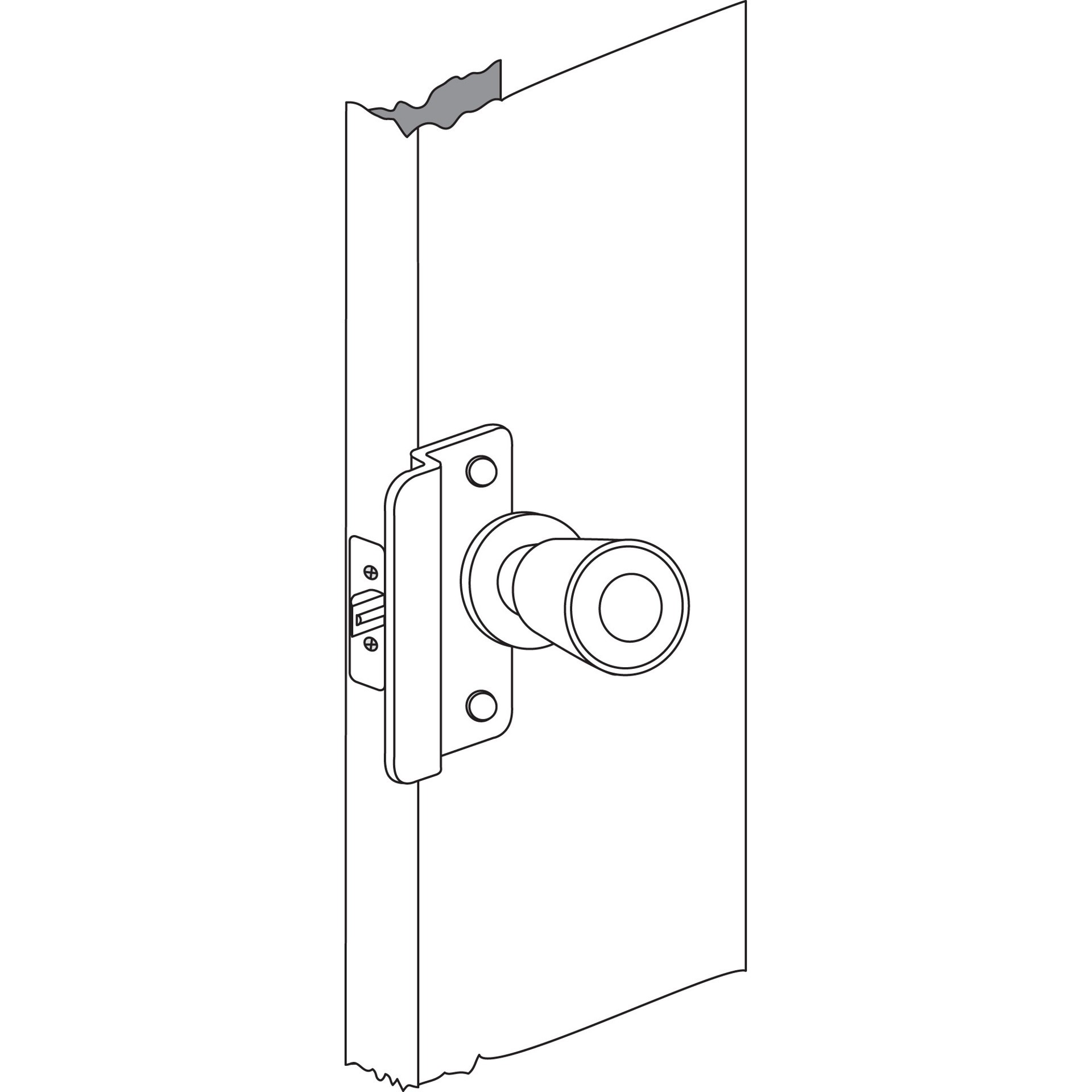 slide 3 of 6, Gatehouse 6 In. Gray-painted Steel Latch Shield with 5/16 In. Offset and A Radius Cutaway To Fit 2-3/8 In. Back-set, 1 ct