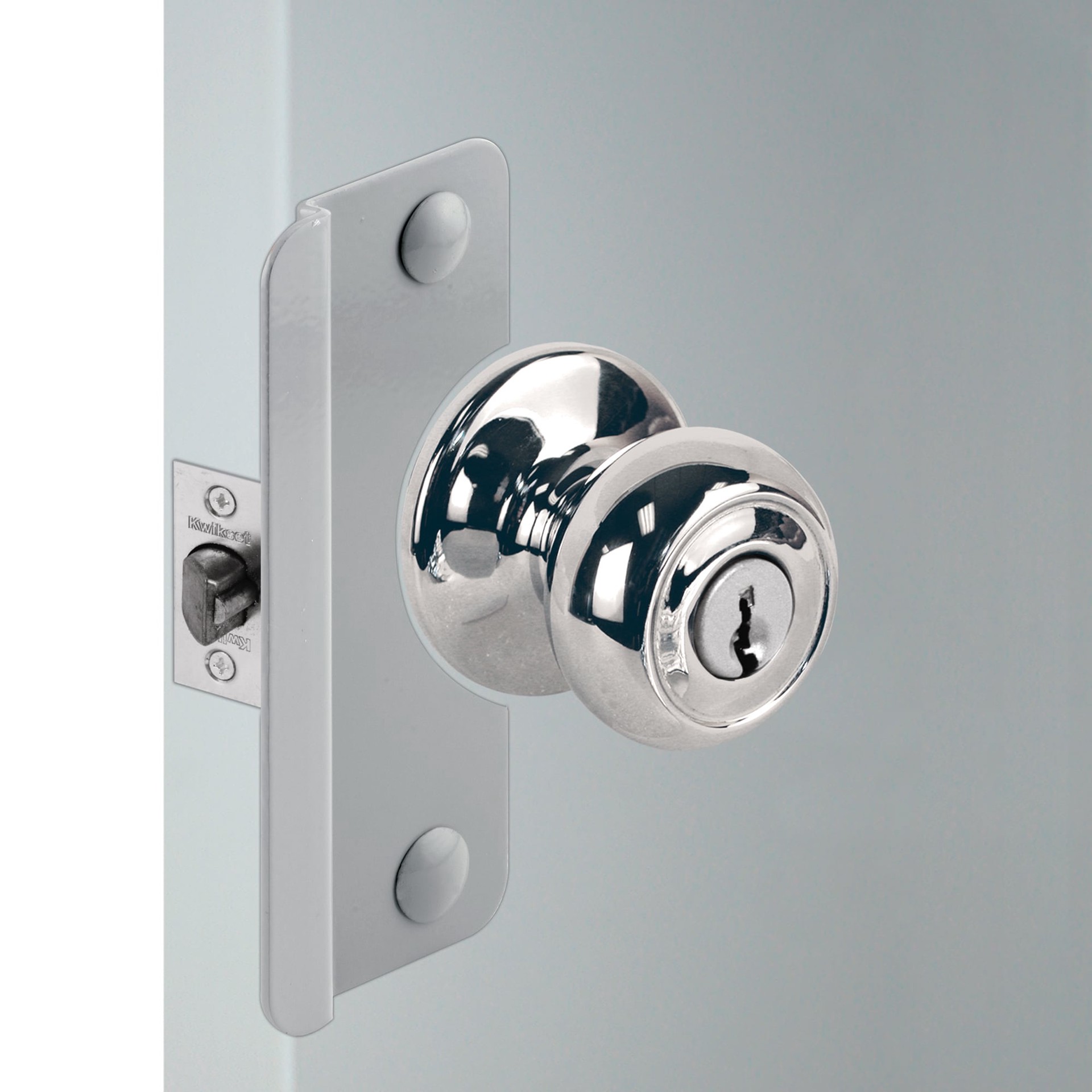 slide 5 of 6, Gatehouse 6 In. Gray-painted Steel Latch Shield with 5/16 In. Offset and A Radius Cutaway To Fit 2-3/8 In. Back-set, 1 ct